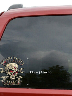 Hot Rod Garage Skull Vinyl Stickers For Car Door