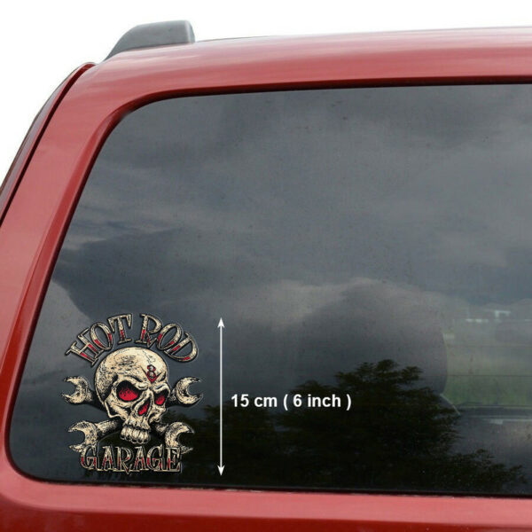 Hot Rod Garage Skull Vinyl Stickers For Car Door
