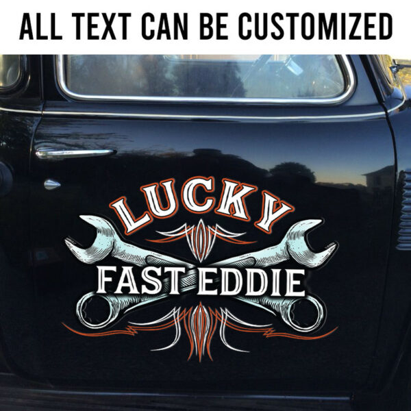 Personalized Wrench Hot Rod Pinstripe Vinyl Decals For Car Door - Image 3