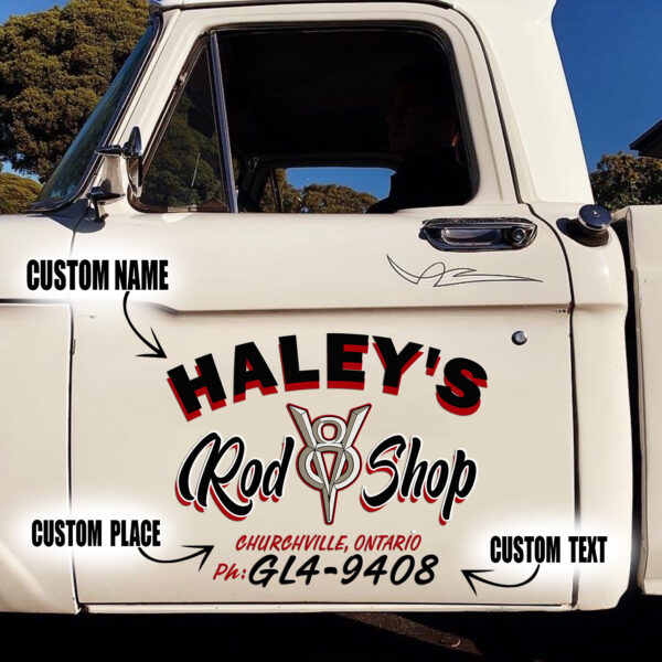 V8 Rod Shop Vinyl Decals For Trucks, Lowriders And Motorcycles - Image 2