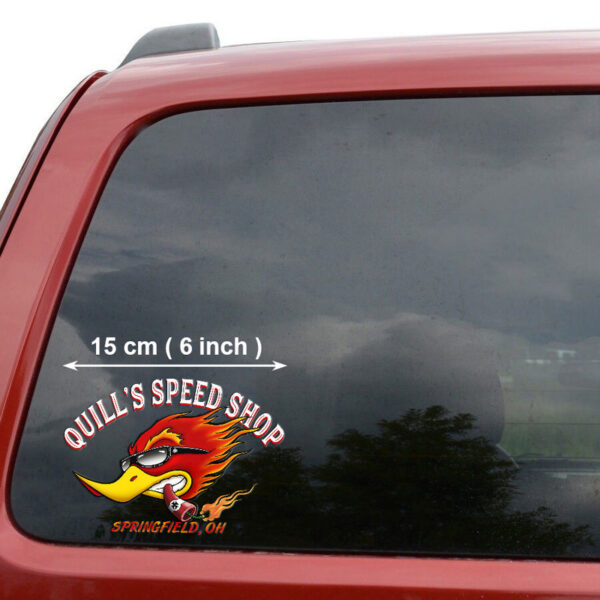 Personalized Speed Shop Hot Rod Woodpecker Vinyl Stickers - Image 3