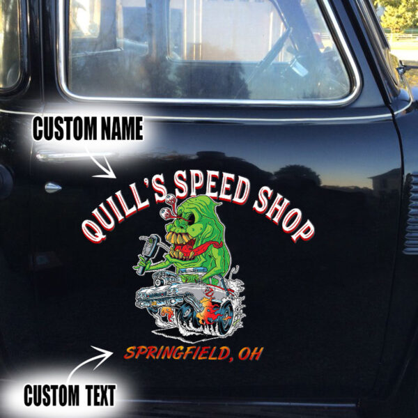 Personalized Rat Rod Set 02 Vinyl Stickers For Car Door - Image 3