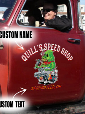 Personalized Rat Rod Set 02 Vinyl Stickers For Car Door