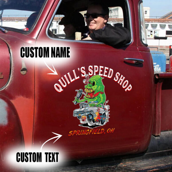 Personalized Rat Rod Set 02 Vinyl Stickers For Car Door