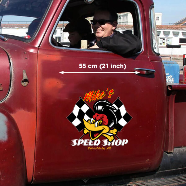Personalized Kustom Kultrure Hot Rod Duck Decals 2 Pcs For Car Door Sticker - Image 2