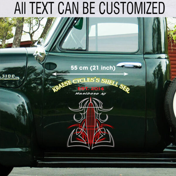 Personalized Pinstripe Print On Demand Vinyl Decals For Cars - Image 2