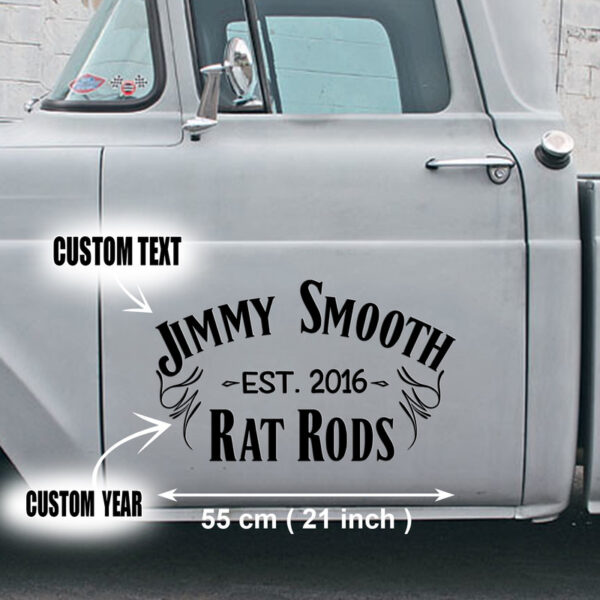 Personalized Rat Rods Garage Pinstripe Sticker For Car - Image 2