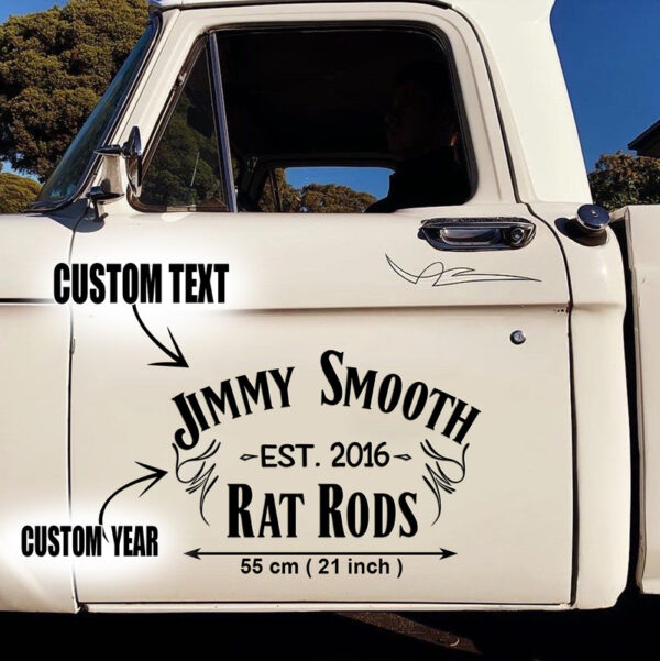 Personalized Rat Rods Garage Pinstripe Sticker For Car - Image 3
