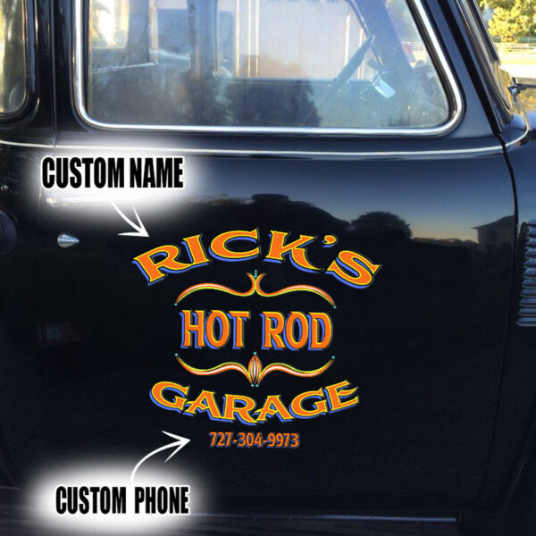 Pinstripe Hot Rod Garage Car Side Door Vinyl Graphics - Image 2