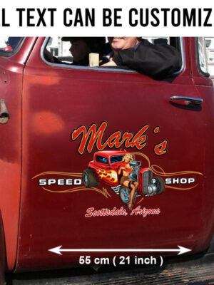 Pinup Girl Spark Plug Hot Rod Pinstripe Decals For Cars Set 2 Pcs