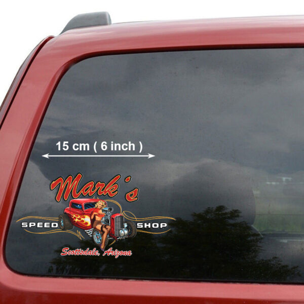 Pinup Girl Spark Plug Hot Rod Pinstripe Decals For Cars Set 2 Pcs - Image 3