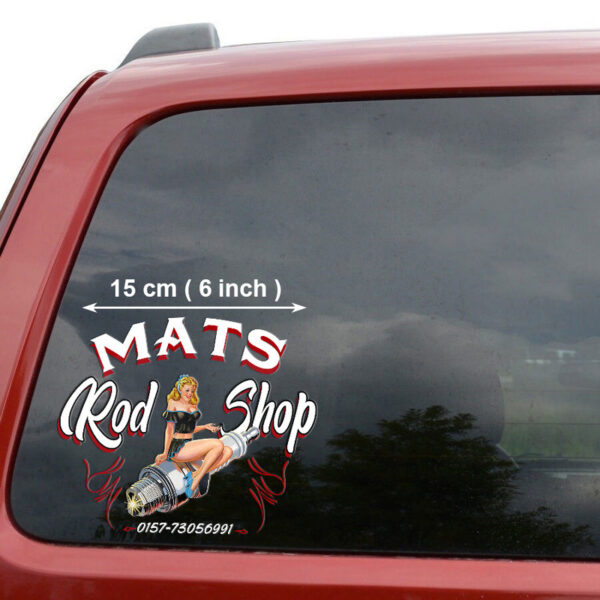 Pinup Girl Speed Shop Hot Rod Pinstripe Vinyl Decal For Car - Hot Rod Vinyl Sticker - Image 3
