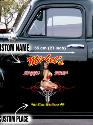 Pinup Wonder Woman Pinstripe Vinyl Decals Set 2 Pcs