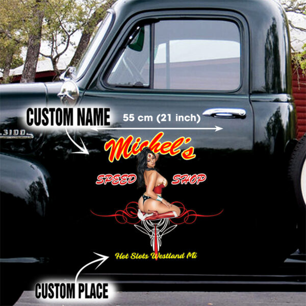 Pinup Wonder Woman Pinstripe Vinyl Decals Set 2 Pcs