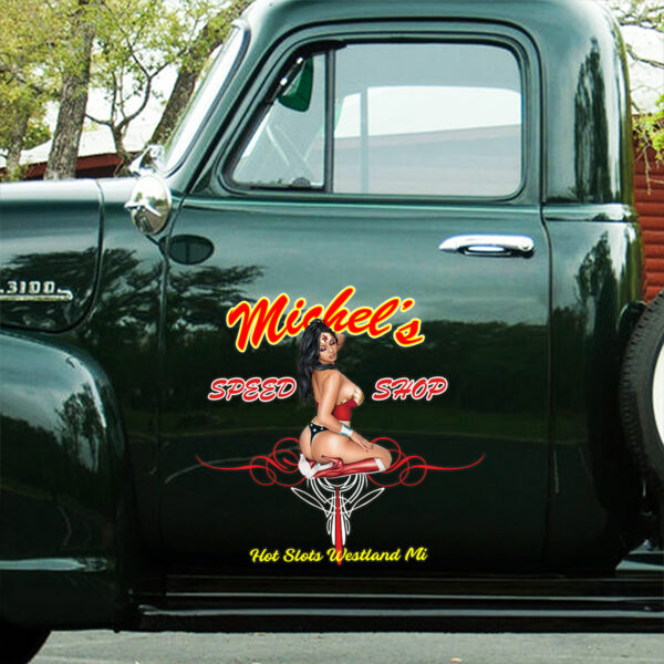 Pinup Wonder Woman Pinstripe Vinyl Decals Set 2 Pcs - Image 2