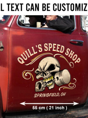 Skull And Bones Pinstripe Vinyl Decals For Trucks, Lowriders, Hot Rod Cars Large Stickers