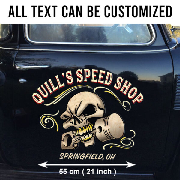 Skull And Bones Pinstripe Vinyl Decals For Trucks, Lowriders, Hot Rod Cars Large Stickers - Image 2