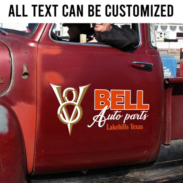 V8 Auto Part Custom Door Car Decals