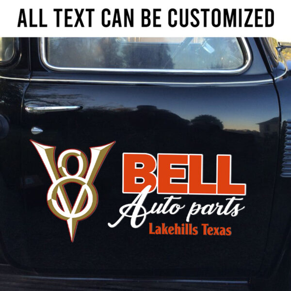 V8 Auto Part Custom Door Car Decals - Image 3