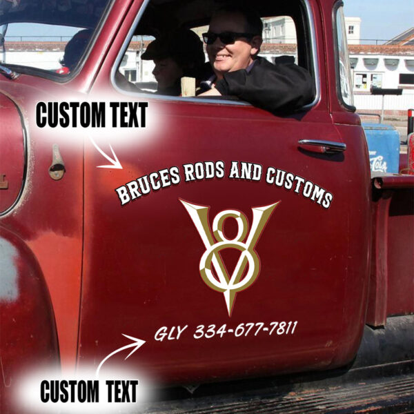 V8 Car Side Decals And Graphics Set 2 Pcs