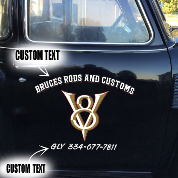V8 Car Side Decals And Graphics Set 2 Pcs - Image 2