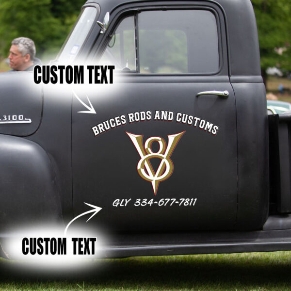 V8 Car Side Decals And Graphics Set 2 Pcs - Image 3