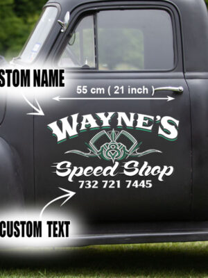 V8 Speed Shop Vinyl Decals For Truck Window - Big Car Door Decals