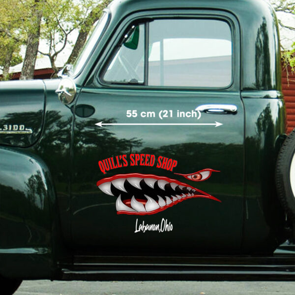 Ww2 Nose Art Warhawk Shark Teeth Hot Rod Vinyl Decals For Cars - Image 2