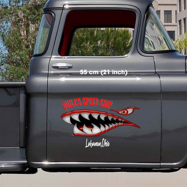 Ww2 Nose Art Warhawk Shark Teeth Hot Rod Vinyl Decals For Cars - Image 3