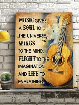 Guitar Music Gives A Soul To The Universe Wings Canvas