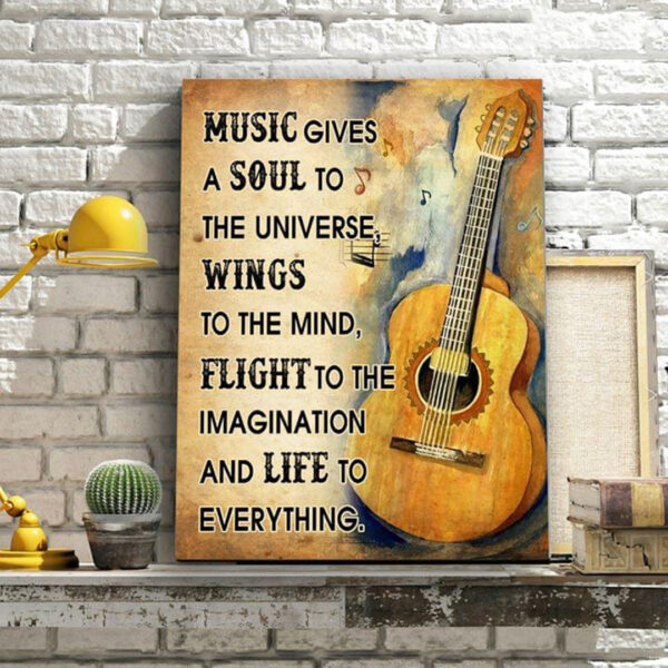 Guitar Music Gives A Soul To The Universe Wings Canvas