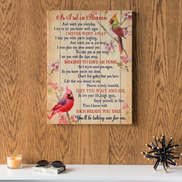 As I Sit In Heaven Cardinal Canvas - Cardinal Canvas Prints