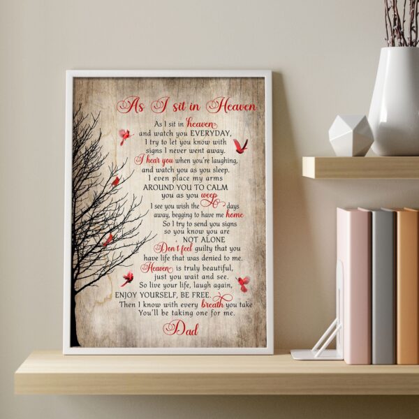 As I Sit In Heaven Cardinal Memorial Canvas Wall Art Prints Home Decor - Image 3