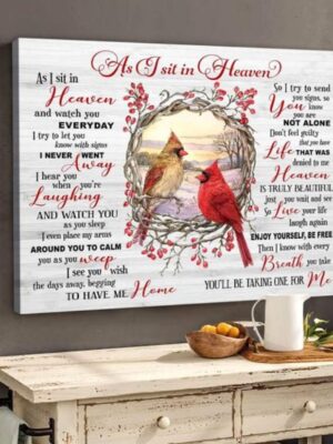 As I Sit In Heaven Personalized Canvas, Cardinal Canvas